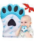 BabyNoms Teething Mitten - Dino Blue | Safe Silicone Teething Toy for Self-Soothing Relief - Buy Online on SooperMarket.com