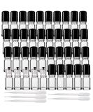 Jucoan 40 Pack 5ml Clear Glass Roll on Bottles Refillable Essential Oil Bottles with Stainless Steel Roller Balls and 5 Droppers for Sample Travel DIY Cosmetic Containers - Buy Online on SooperMarket.com