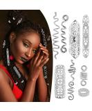 Dreadlocks Jewelry Set - 58 Pieces Pirate Beard Tube Beads, Swirl Filigree Cuff Rings, Hair Decoration - Silver Dread Locs Accessories - Buy Online on SooperMarket.com