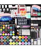 Morovan Acrylic Nail Set - Complete Starter Kit with Acrylic Powder Nail Lamp Drill & 4 UV Polish Colors for Beginners - Buy Online on SooperMarket.com