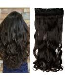 S-noilite Fashion One Piece Clip in Hair Extensions Half Full Head 5 Clips Curly Wavy Hairpiece 24 Inches(60cm)- Dark Brown Dark Brown 24 Inch - Buy Online on SooperMarket.com