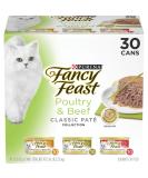Purina Fancy Feast Grain Free Pate Wet Cat Food Variety Pack, Poultry & Beef Collection - 3 oz. - 30 Cans (Pack of 1) - Buy Online on SooperMarket.com