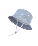 LANGZHEN Beach Sun Protection Hat for Girls | Adjustable Wide Brim Toddler Kids Summer Play Hat with Chin Strap | Light Blue Stars, 4-8 Years - Buy Online on SooperMarket.com
