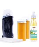 Sunting Wax Roll-On Depilatory Set | Warm Wax Device & 2x100ml Cartridges for Hair Removal | Fleece Strips | Black - Buy Online on SooperMarket.com