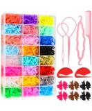 2012-Part Elastic Hair Strap Set - 2000 Mini Hair Gums with Organizer Box | Soft Colorful Hair Ties for Little Girls - Buy Online on SooperMarket.com