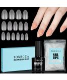 TOMICCA Nail Extension Kit - 4 In 1 Nail Glue and Base Gel with 150Pcs Short Almond Nails - Easy DIY Nail Art Acrylic Kit for Women and Girls - Buy Online on SooperMarket.com