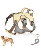 Multi-Purpose Dog Harness & Leash Set | Outbreak-Proof Anti-Train Harness for Small & Medium Dogs - Beige - Buy Online on SooperMarket.com