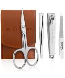 Premium Solingen Travel Nail Care Set - Sword Crown Nail Scissors Nail File Tweezers & Clippers - Made in Germany - Perfect Gift (Brown 4-Piece) - Buy Online on SooperMarket.com