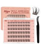 Shop Higu Clace Self Adhesive Eyelashes - 54pcs D Curl Pre-Glued Lash Clusters Kit | Easy Press On False Lashes with Tweezers - No Glue Needed (8-16mm Sparkle - Buy Online on SooperMarket.com