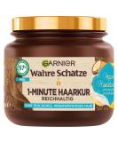 Garnier True Treasures Nourishing 1-Minute Hair Treatment | Argan & Almond Oil | Vegan Formula for Smooth Moisturized Hair | 340ml - Ideal for Dry Unruly Hair - Buy Online on SooperMarket.com