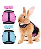 Adjustable Soft Rabbit Dishes & Mesh Harness - Outdoor Care for Small Pets (M Blue Pink) - Buy Online on SooperMarket.com