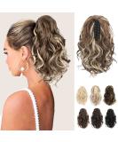 REECHO Short Curly Claw Clip Ponytail Extension - 10 Inch Light Brown with Golden Highlights - Buy Online on SooperMarket.com