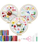 TINDTOP Beginners Embroidery Stitch Practice kit  3 Sets Animal Embroidery Kit for Beginners Include Embroidery Cloth Hoops Threads for Craft Lover Hand Stitch with Embroidery Skill Techniques Colorful - Buy Online on SooperMarket.com