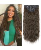 REECHO 5PCS Brown Clip in Hair Extensions 24 Thick Long Loose Waves - HE002 Invisible Lace Weft Natural Soft Hairpieces for Women - C Chocolate Brown - Buy Online on SooperMarket.com
