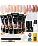 Ur Sugar Poly Gel Nail Set | 6 Colors Builder Kit for DIY Home Manicure | Base & Top Coat & Slip Solution Included | Perfect for Nail Extensions & Brown Shades - Buy Online on SooperMarket.com