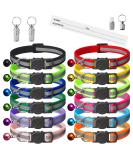 Extodry 14 Pack Reflective-Breakaway Cat Collars with Bells,Safety Buckle Kitten Collar,with Name Tag,Adjustable,Ideal for Girl Cats Male Cats,Pet Supplies,Stuff,Accessories(12 Colors & 2 ID Tags) 7.5''-12.5'' 12 Colors&2 Silver ID Tags - Buy Online on SooperMarket.com