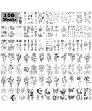 Cerlaza 100 Sheets Temporary Tattoos for Women - 420 Mixed Styles Fake Tattoo Stickers - Realistic Henna Body Art Sticker Set - Buy Online on SooperMarket.com
