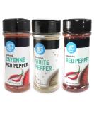 Amazon Brand - Happy Belly Pepper Variety Pack: Cayenne, White Pepper, Crushed Red Pepper - Buy Online on SooperMarket.com