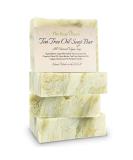 Tea Tree Oil Soap Bars - Handmade in USA, 4 Natural Bars for Face, Body, Hand & Foot Wash - Fights Acne, Itch & Body Odor - Non-GMO Ingredients - Buy Online on SooperMarket.com