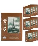 GIFTEXPRESS Pack of 12 Letter Size Spiral Sketch Pads - 30 Sheets Each - Premium Pencil Sketch Book Set - 8.5 x 11 Inch - White Blank Paper - Ideal for Pencil, Ink, and Pastel - Buy Online on SooperMarket.com