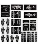 Qullue Henna Tattoo Stencils Kit II - Self-Adhesive Hand Mold for Women, Girls, and Teens - DIY Body Art Stencils with Flowers and Motifs - Buy Online on SooperMarket.com