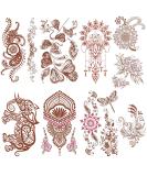 Aresvns Henna Tattoo Stickers - 9 Sheets, Waterproof Brown Henna Stickers for Women - Buy Online on SooperMarket.com