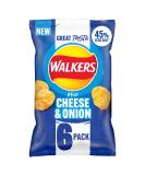 Walkers Less Salt Mild Cheese & Onion 6pk - Buy Online on SooperMarket.com