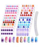 22 Sheets Full Wraps Nail Polish Stickers with Nail File EBANKU Pure Color Shine Flower Self-Adhesive Nail Art Decals Strips Manicure Kits Nail Art Designs for Women Girls - Buy Online on SooperMarket.com