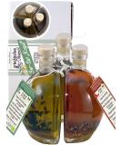 Direct & Friendly Gift Set: 3 Decorative Organic Olive Oil Bottles - Naturally Cloudy Chili & Oregano (3x200ml) - Perfect International Gift - Buy Online on SooperMarket.com
