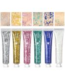 6 Colors Glitter Gel Set for Eyes, Hair, Nails - Sparkling Mermaid Holographic Sequins - Festival & Halloween Makeup Kit - Buy Online on SooperMarket.com