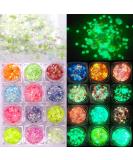 12 Colors Night Glow Chunky Glitters for Nails, Crafts & Makeup - Neon Powder Sequins for Resin & Festival Fun - Buy Online on SooperMarket.com