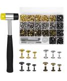 TLKKUE 360 Sets Leather Rivets 4 Colors Double Cap Rivets Tubular 3 Sizes with Rubber Hammer Fixing Tool Kit 4 Pieces for DIY Leather Craft Clothes Shoes Decoration and Repair - Buy Online on SooperMarket.com