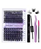 DIY eyelash extensions set cluster eyelashes DIY eyelash cluster set DIY lashes diy eyelash extensions lash bond and Seal kit- (12-16) mm kit-c3+c9-d curl - Buy Online on SooperMarket.com