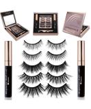 Magnetic Eyelashes with Eyeliner Kit - Magnetic False Eyelashes Multipack with Reusable Natural Magnetic Lashes - 5 Pairs Magnetic Fake Eyelashes Free Applicator Mirror & Protective Gift Storage Box - Buy Online on SooperMarket.com