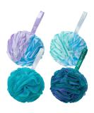 AmazerBath Bath Shower Loofah Sponge Exfoliating Body Scrubber 75g/PCS Pouf Bath Sponges- Set of 4 Flower Color Sponges Large (Pack of 4) Green-purple - Buy Online on SooperMarket.com