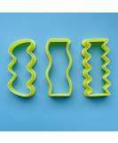 Set of 3 Wavy Rectangle Shape Hair Clip Barrette Cutters - Buy Online on SooperMarket.com