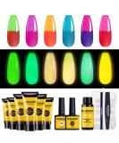 BURANO Poly Nail Extension Gel Kit 2in1 Poly Extension Gel Kit Glow In The Dark & Temperature Color Changing Builder Gel Extension Nail Gel Kit Gel Builder for Nails All-in-One black - Buy Online on SooperMarket.com