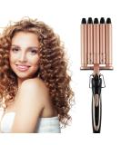 5 Barrel Curling Iron Wand - 0.6 Inch Ceramic Tourmaline Hair Waver with Dual Voltage - Perfect Waves for All Hair Types - Buy Online on SooperMarket.com