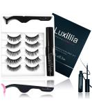 Luxillia Magnetic Lashes with Eyeliner, Most Natural Looking Magnetic Eyelashes Kit with Applicator, Best 8D and 3D Look, Reusable Fake Eye Lash, No Glue, Strongest Waterproof Liquid Liner 7 Piece Set - Buy Online on SooperMarket.com