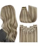 Shop Youngsee 55cm Light Brown Clip In Hair Extensions - Real Hair 120g 7PCs - Ideal Brown/Blonde Blend - Buy Online on SooperMarket.com