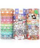 WAPETASHI Cute Washi Tape Set - 24 Rolls Kawaii Animals Gold Foil Decorative Masking Tape for Journaling, Scrapbooking, Kids DIY Crafts, Gift Wrapping, Aesthetic Supplies, Planners, Bullet Journal - Buy Online on SooperMarket.com