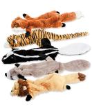Dog Squeaky Toys, No Stuffing Plush Chew Toy for Small Medium Dogs Puppy Aggressive Chewers Large Breed, 5 Pack Cute Animal Raccoon Squirrel Tiger Fox and Lion, Tough Durable Teething Interactive Gift - Buy Online on SooperMarket.com