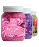 Bath Salts Set 42 Oz - Lavender - Rose - Eucalyptus - 100% Bath Salts - Lavanda Rosa Eucalitpus Salt - Best for Good Sleep - Stress Relief - Bathing - Body Care - Beauty - Relaxation - Spa - Buy Online on SooperMarket.com