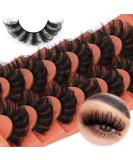 Mink Lashes Fluffy False Eyelashes 20mm Full Wispy Lashes 8D Volume Curly Fake Eyelashes 7 Pairs Multipack by TOOCHUNAG 01 DD FLUFFY - Buy Online on SooperMarket.com