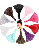10 Pieces Lace Elastic Headwrap Lace Elastic Headbands Boho Bandana Bohemian Headband Hair Accessories for Women Girls, 10 Colors - Buy Online on SooperMarket.com