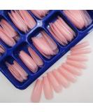 Nude Pink Long Coffin False Nails - 100pc Colored Acrylic Tips for Women & Girls | Press on Ballerina Shape Manicure DIY - Buy Online on SooperMarket.com