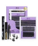 Lash Extension Set - 156 PCs Individual Eyelash Extensions with Glue & Remover for DIY - Premium Quality Bootes Kit - Buy Online on SooperMarket.com