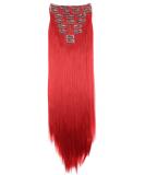 CAISHA by PRETTYSHOP XXL 24" 8 Pieces Set Clip In Extensions Hair Extension Hairpiece Straight Intense Red CES9 intense red #3100 CES9 - Buy Online on SooperMarket.com