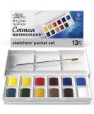 Winsor & Newton Cotman Watercolor Paint Set  Sketchers' Pocket Set  12 Half Pans w/ Brush 12 Half Pan Sketchers Pocket Set - Buy Online on SooperMarket.com