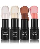 CCbeauty 4Pcs 06# Highlighter Contour Bronzer Blush Shimmer Stick Set - Professional Facial Makeup Kit for Women | Mother's Day Gift - Buy Online on SooperMarket.com